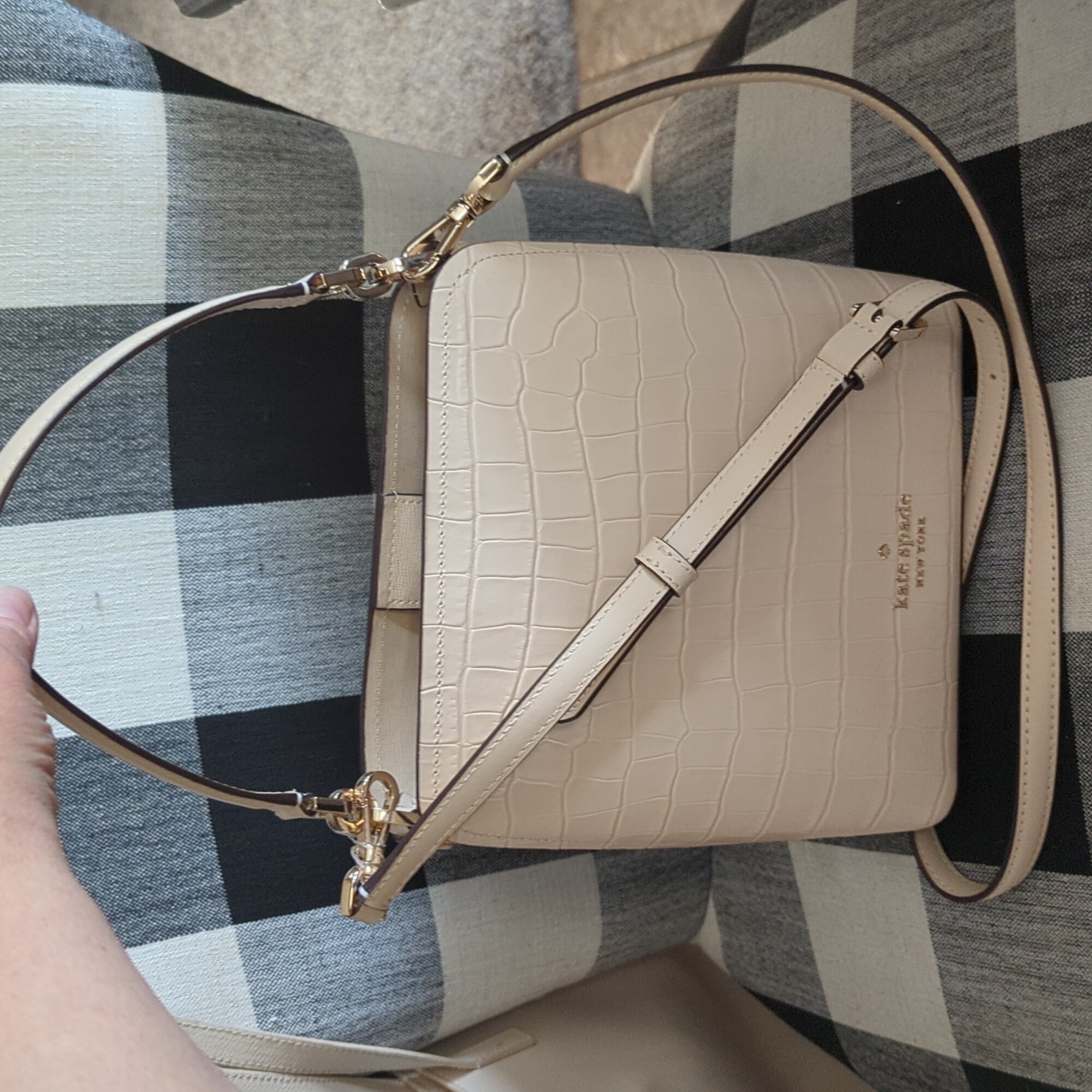 Kate Spade Croc-Embossed Crossbody Shoulder Bag